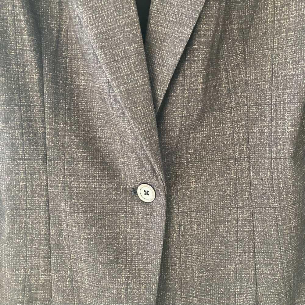 Nanette Lepore Plaid Window Pane Ponte Single-Button Lined Blazer in Brown (10) - Picture 5 of 12